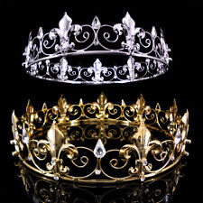 Men's Imperial Medieval Fleur De Lis King Metal Crown 4.5cm Tall 56.5cm Circ