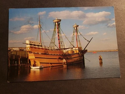 Sailing Ship MAYFLOWER II Naval Postcard w/ note Chocorua, NH - Image 1 of 2