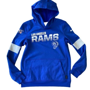 NWOT NFL LA Rams Boys Hoodie Pullover Sweatshirt Blue Size Large 14/16  - Picture 1 of 4