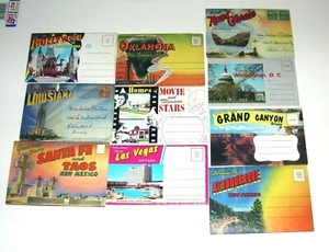 Lote de 10 carpetas de postales plegables de doble lado vintage de 1940-50, # JD - Imagen 1 de 12
