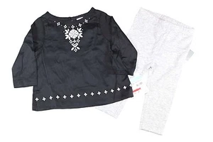 Carters Girls 2pc Embroidery Top Tunic Outfit Tights Pants NWT 6 Mos - Picture 1 of 1