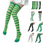 Saint Patricks Day Shamrock Stripe Printed Over Knee Long Socks Irish Costume