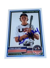 Ethan Holliday Signed USA Baseball Card Autographed Auto Stars And Stripes