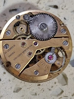 Enicar  Cal 980 Movement  Not   work   for parts Used - Image 1 of 4