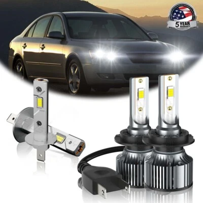 Para For Hyundai Sonata 2006-2008 4x 6500K LED Faros Luz Alta/Baja Bombillas - Image 1 of 4
