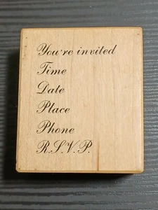 You're Invited Einladung Holz montiert Gummistempel PSX E-438 - Bild 1 von 8