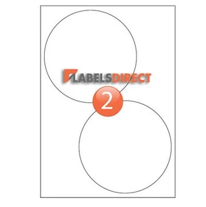 Premium 144mm Round A4 Labels. 2 per Sheet Sticky Self Adhesive Printer Labels - Picture 1 of 1