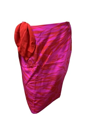 Falda Dana Buchman rosa y roja talla 10 nueva con etiquetas Foto 1 de 4