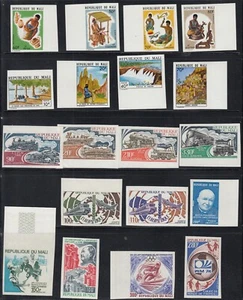 MALI : TRES JOLI LOT DE 29 TIMBRES NON DENTELES NEUFS ** GOMME SANS CHARNIERE - Picture 1 of 2