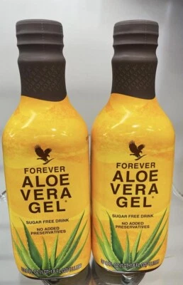 2 Pack Piezas  Forever Living Aloe Vera Gel 33.8 fl.oz (1 Liter) FREE SHIPPING! - Image 1 of 4