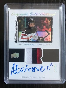 2020-21 UD THE CUP HOCKEY RC ALEXIS LAFRENIERE EXQUISITE ROOKIE AUTO PATCH /99 - Picture 1 of 2
