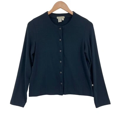 Royal Robbins Cardigan Sweater Womens Small Black Knit Round Neck Button Front - Image 1 of 4