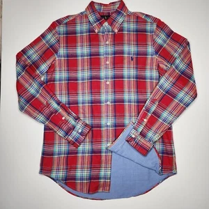 Ralph Lauren Plaid Madras Chambray Lined Men’s M Shirt Flannel Western Pony - Picture 1 of 10