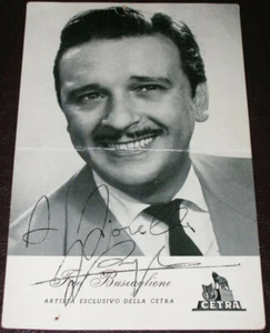 FRED BUSCAGLIONE (Italian Singer) - Photo card with dedication and signed - Foto 1 di 4