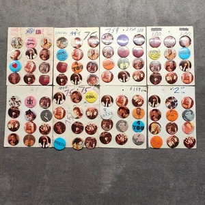 AUTHENTIC and RARE  "1980's EXPLOSION" PIBACK BUTTONS. PICK A CARD.  12QTY EACH - Picture 1 of 68