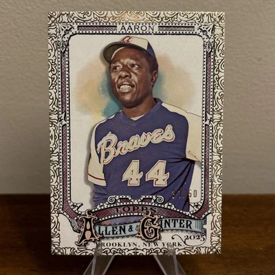 Hank Aaron 2025 Topps Allen & Ginter #13 lámina de oro filagree/50 Braves Foto 1 de 4