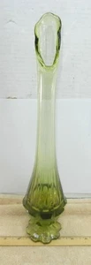 Vintage Mid Century Modern MCM 16" Tall Swung Green Vase FENTON !! - Picture 1 of 7