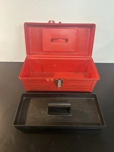 Vintage Contico Tuff Box Werkzeugkiste mit Tablett 16" rot - Bild 1 von 6