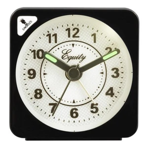 Equity 20078 Quartz Travel Black Alarm Clock - Picture 1 of 7
