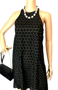 Gorman black dress, embroidered eyelets fabric, all cotton, sz. 8, + FREE bag - Picture 1 of 8