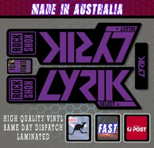 Rockshox Lyrik style Fork Decal GRAPE Select + Stickers Laminated REPRODUCTION - Picture 1 of 1