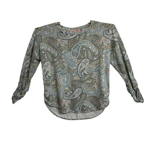 Maglia maglia Cupio Paisley taglia XL increspata manica lunga elasticizzata ufficio artistico - Foto 1 di 8