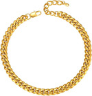 PROSTEEL Trendy Cuban Links Necklace for Men Women, Black/18K Gold Plated 316L S