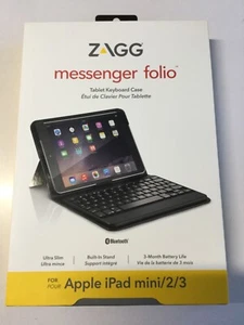 Genuine ZAGG Messenger Folio Bluetooth Keyboard Case Cover For iPad Mini 1/2/3 - Picture 1 of 3