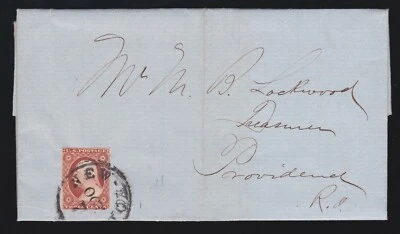 US 10a 1851 Issue 3c Washington Orange Brown on 10/07/51 Cover (-009) - Image 1 of 2