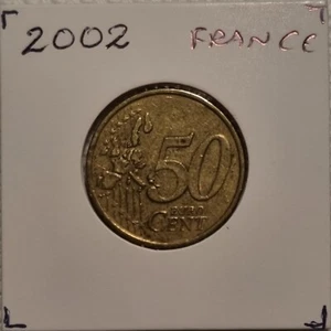 FRANCE 50 cent Euro Coin European 2002 good circulated - Picture 1 of 4