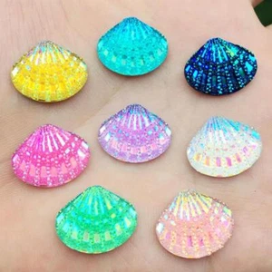 20 pz ciondoli Flatback Strass Shell AB Resina Conchiglie Ciondolo Realizzazione Album di Scrapbook - Foto 1 di 19