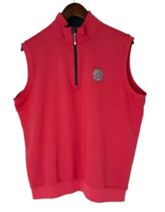 Carnoustie - Whistling Straits Embroidered Mens Medium Pink Quarter Zip Vest - Picture 1 of 7