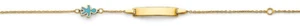 NEW 14K YELLOW GOLD ENAMEL BOY BABY ID BRACELET - Picture 1 of 2