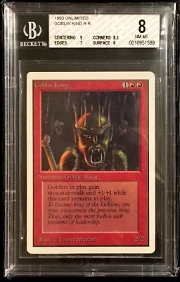 Magic MTG Unlimited Goblin King Graded PSA 8 NM-MT Vintage 1993 Rare - Image 1 of 2