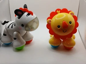 Fisher Price Lion And Zebra Clicker Pal Sensory Baby Toy 6-36 Months - Used - Picture 1 of 10