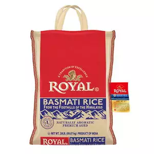 Naturally Aged Indian White Basmati Rice, Long-Grain, Gluten-free - 20 lb. Bag - Picture 1 of 9