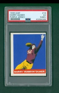 1948 Leaf Football Card - #18 Harry Gilmer Purple Jersey RC, PSA 5 (OC) - Picture 1 of 2