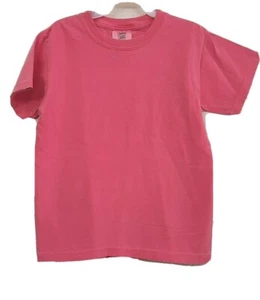 Camiseta de manga corta juvenil Comfort Colors algodón rosa cuello redondo nueva 5K74 - Imagen 1 de 7