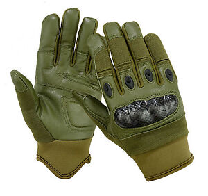 TACTICAL CARBON FIBER HARD KNUCKLE ASSAULT SHOOTING GLOVES ARMY POLICE AIRSOFT 
