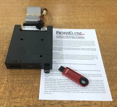 ACORN BBC MICRO / MASTER / ELECTRON - FLOPPY USB GOTEK NERO CON CAVI E 32GB