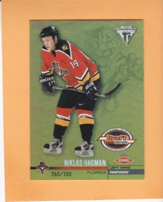 NIKLAS HAGMAN 2001-02 TITANIUM DRAFT DAY ROOKIE SP 780 FLORIDA PANTHERS #131 - Image 1 of 2