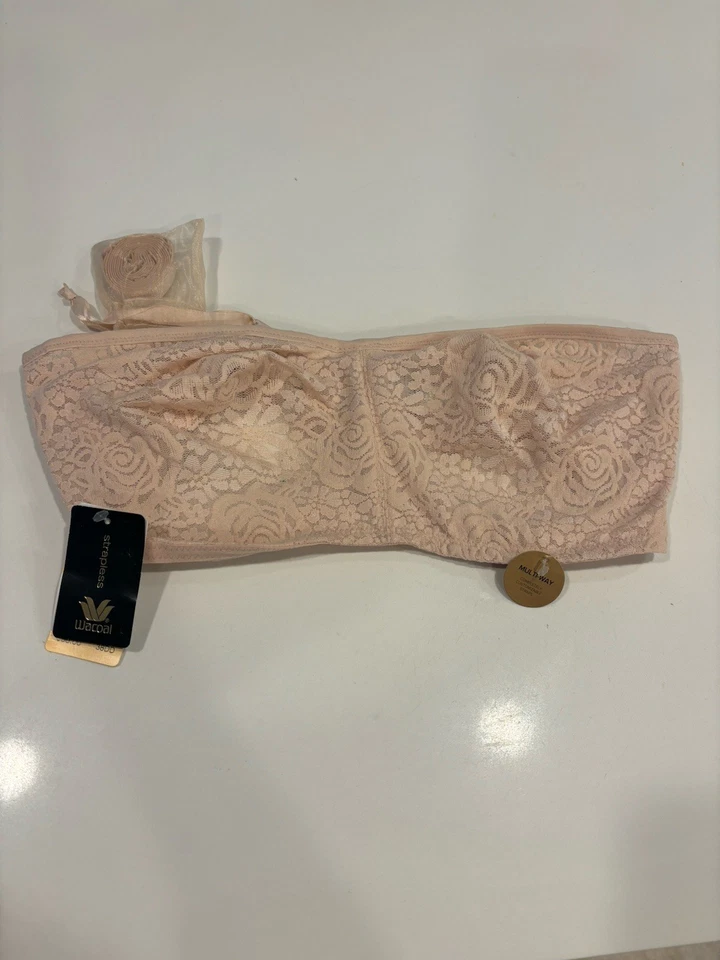 Wacoal Women's Halo Strapless Bra Naturally Nude 34D Beige 854205 Lace