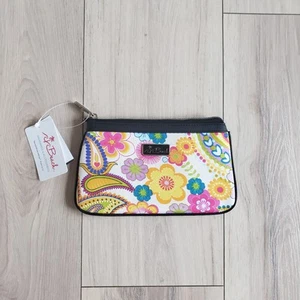 California Beach Cosmetics Case Mini Paisley Purse Neoprene You Fill Me Joy 9x5 - Picture 1 of 9