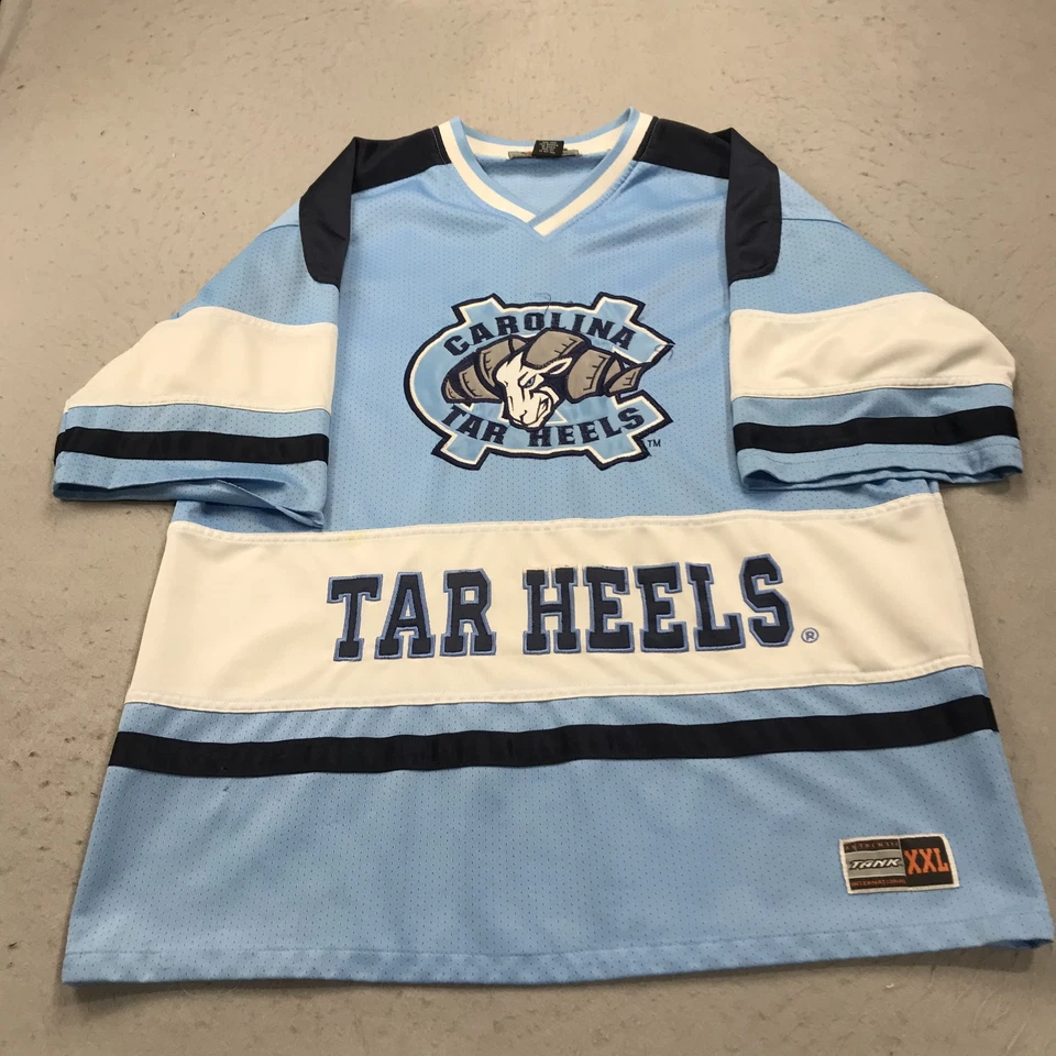 Camiseta sin mangas de fútbol americano de hockey azul 2XL de colección UNC con tacones alquitranados años 90 Foto 1 de 4