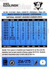 2003-04 Pacific Exhibit Blue Backs #4 Sandis Ozolinsh