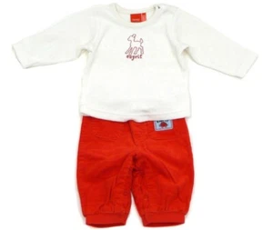 Esprit 2tlg Winter-Set Mädchen Samt Thermo-Hose Nicki-Pulli Gr. 56/62 weiß rot - Bild 1 von 3