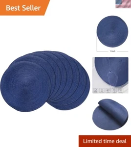 Round Braided Placemats 15 Inch Round Table Mats for Dining Tables Natural Wo... - Picture 1 of 7