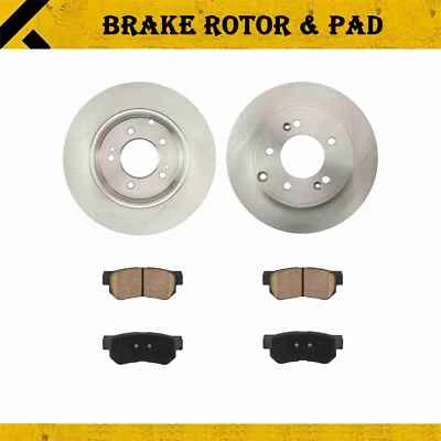 Rotores lisos y pastillas de freno traseras de cerámica para 05-08 Hyundai Sonata; 2009 Azera 3,3 L Foto 1 de 4