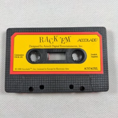 Rack Em Commodore 64 C64 Game Cassette Only Tested & Working - Image 1 of 4