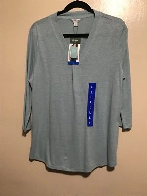 Top Orvis Damas Mezcla Lino - Manga 3/4 Cuello en V - Verde ELIGE LA TALLA L Foto 1 de 3